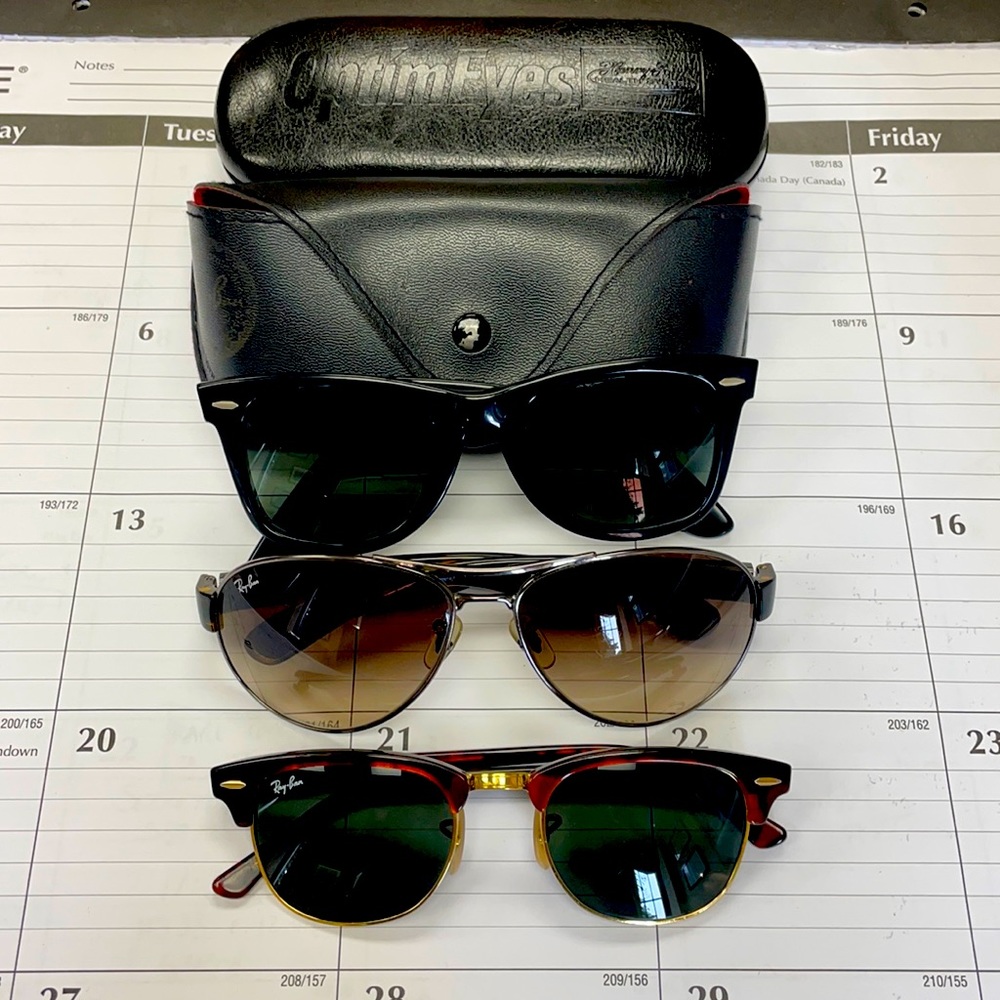 Ray Ban bundle. 3 pair, 3 styles, 2 cases